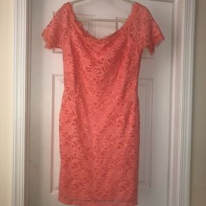 Coral peachy lacey dress